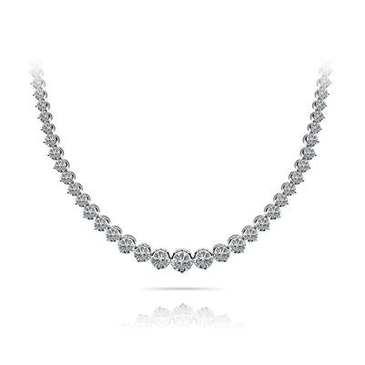 Schöne Weiße Runde Natürliche Diamant-Tennis-Halskette 12 Karat Damenschmuck