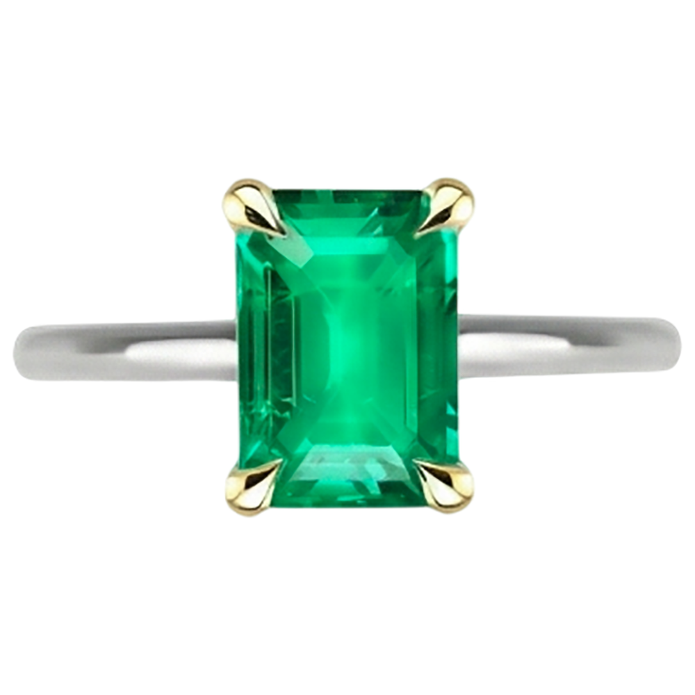 Exquisiter Schmuckstein-Ring 2 Karat – Schrägansicht