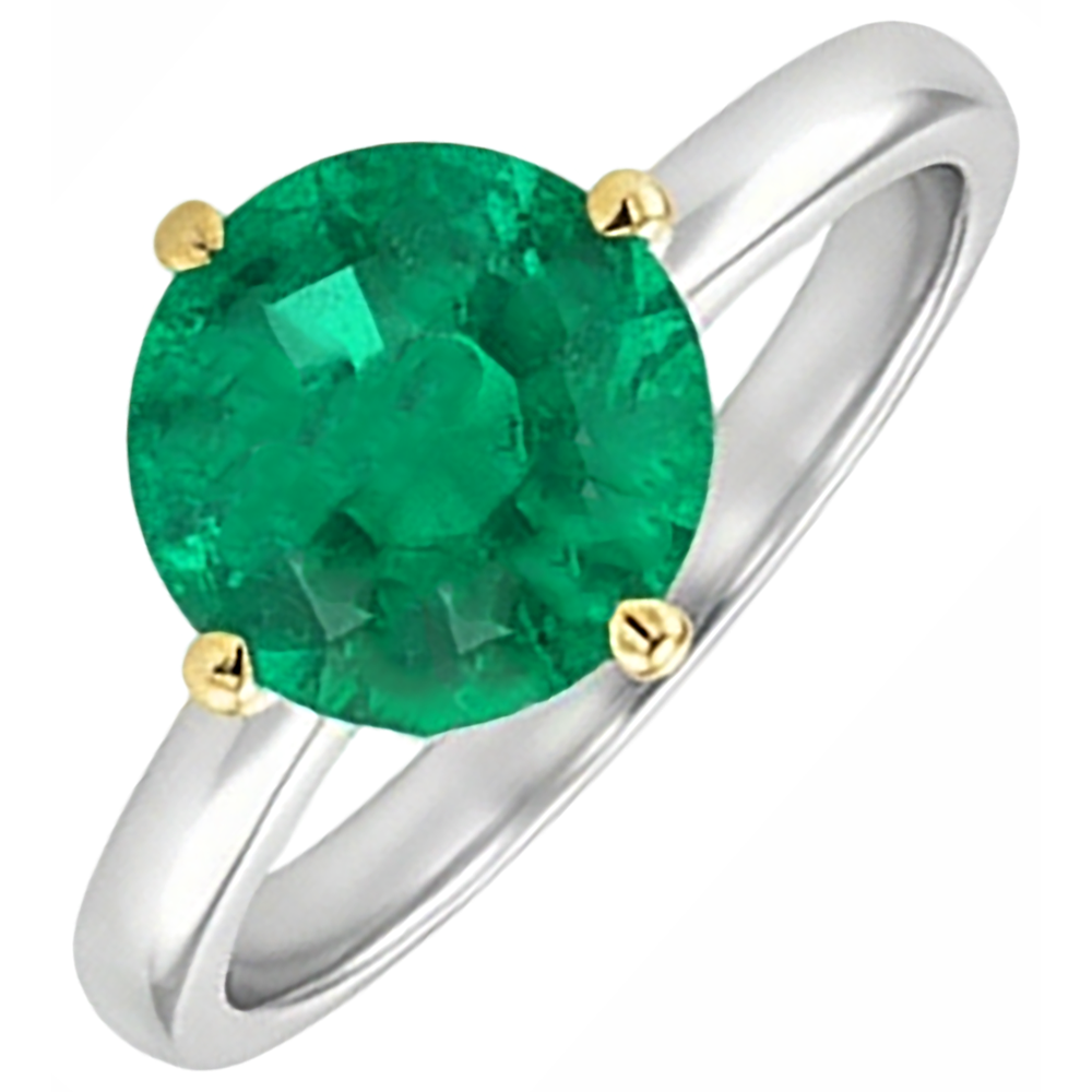 Kunstvoller Kolumbianischer Smaragd Schmuckstein-Ring 3 Karat – Schrägansicht