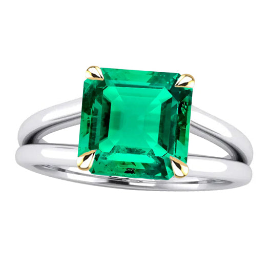 Kunstvoller Smaragd Schmuckstein-Ring 5 Karat – Hauptansicht