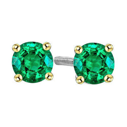 Zweifarbiges 14K Gold Smaragd Gemstone Earring – 2-Karat