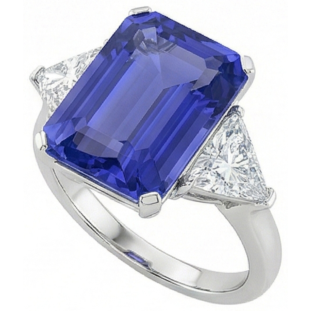 echter trillion diamant 3.50Karat ring Draufsicht
