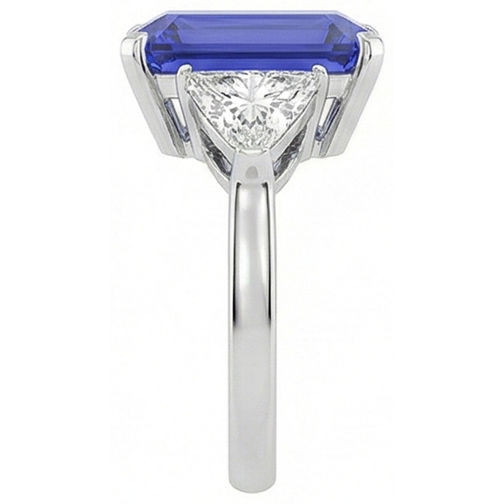 echter trillion diamant 3.50Karat ring Profilansicht