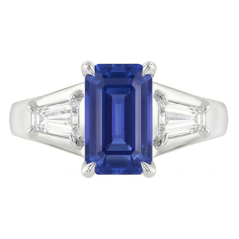 echter baguette diamant 2Karat ring Detailansicht