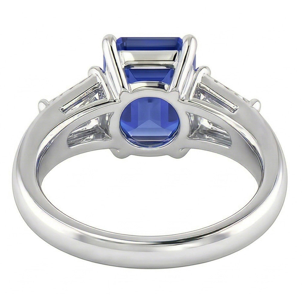 echter baguette diamant 2Karat ring auf Weiß