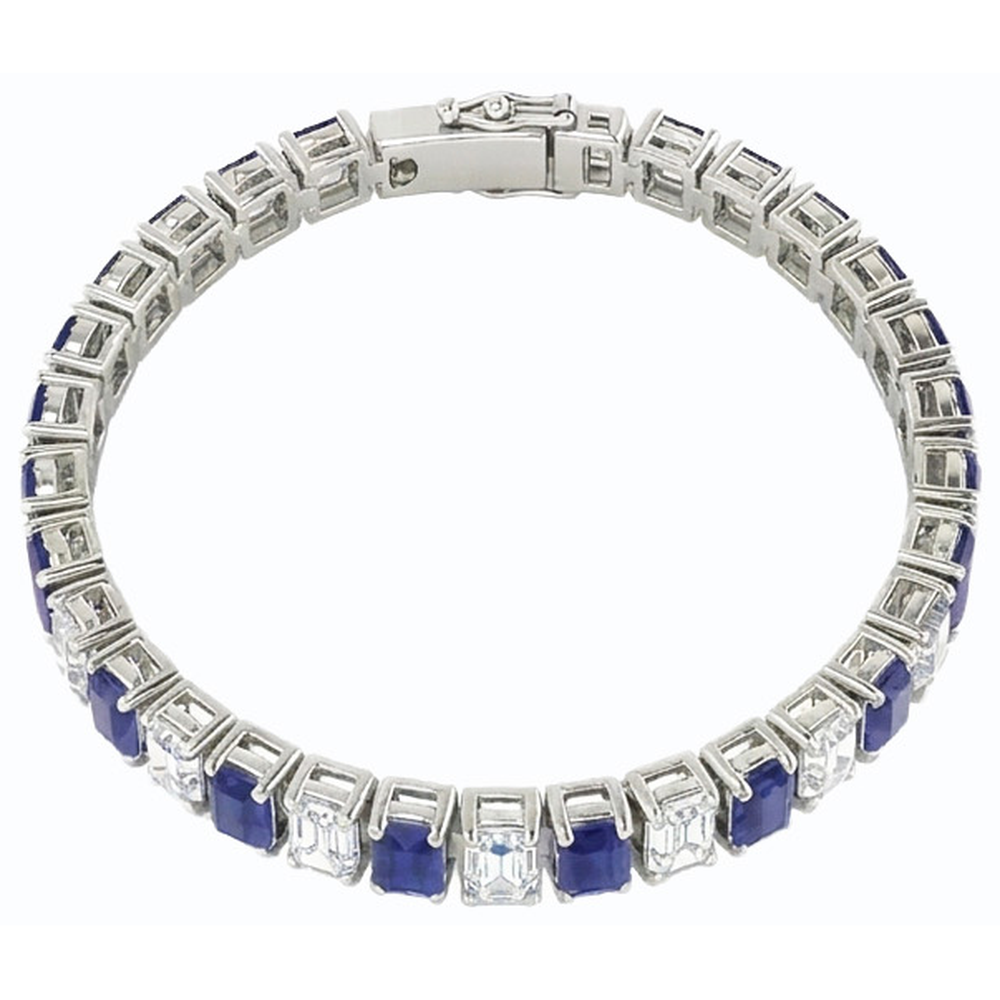 Smaragd Diamant Ceylon Saphir Tennis Armband Krappen Set