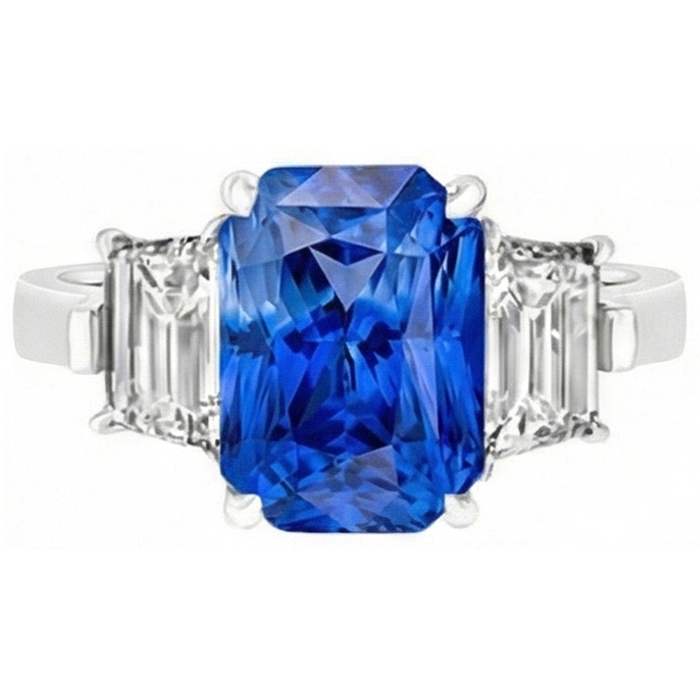 echter radiant diamant 3Karat ring Detailansicht