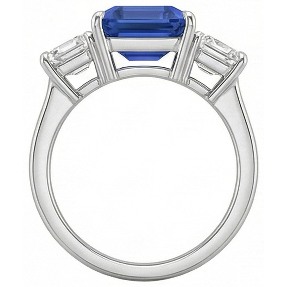 echter round diamant 3Karat ring Profilansicht