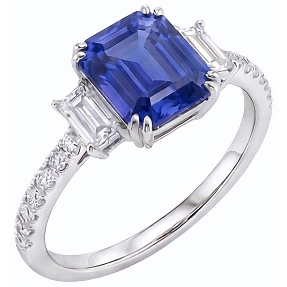 echter baguette diamant 3Karat ring Vorderansicht