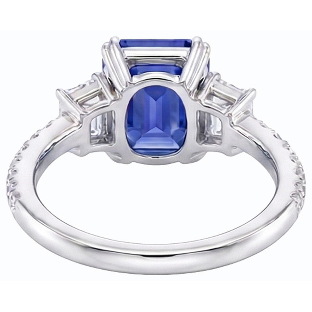 echter baguette diamant 3Karat ring Profilansicht