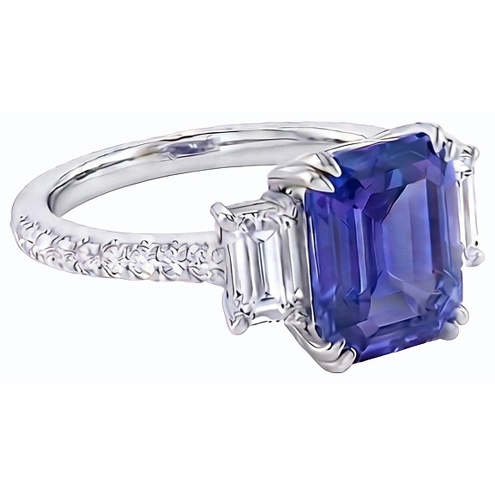 echter baguette diamant 3Karat ring Seitenansicht