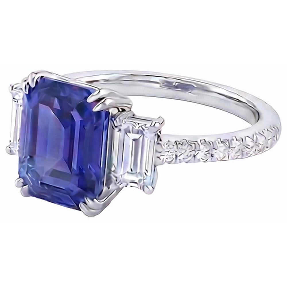 echter baguette diamant 3Karat ring Draufsicht