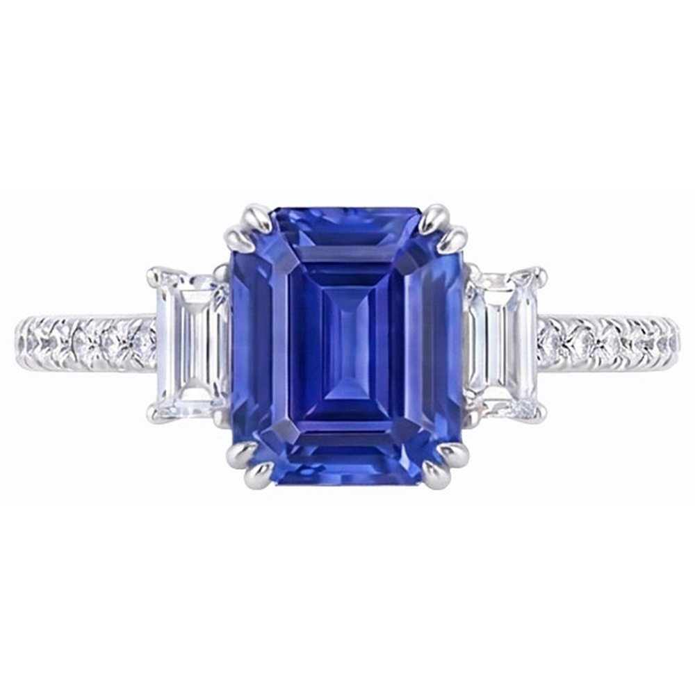 echter baguette diamant 3Karat ring Detailansicht
