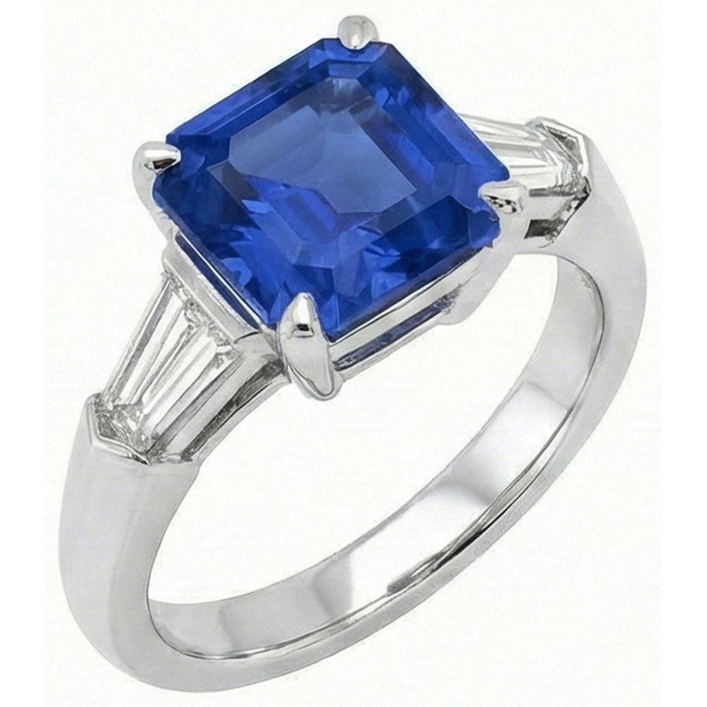 echter baguette diamant 6Karat ring Vorderansicht