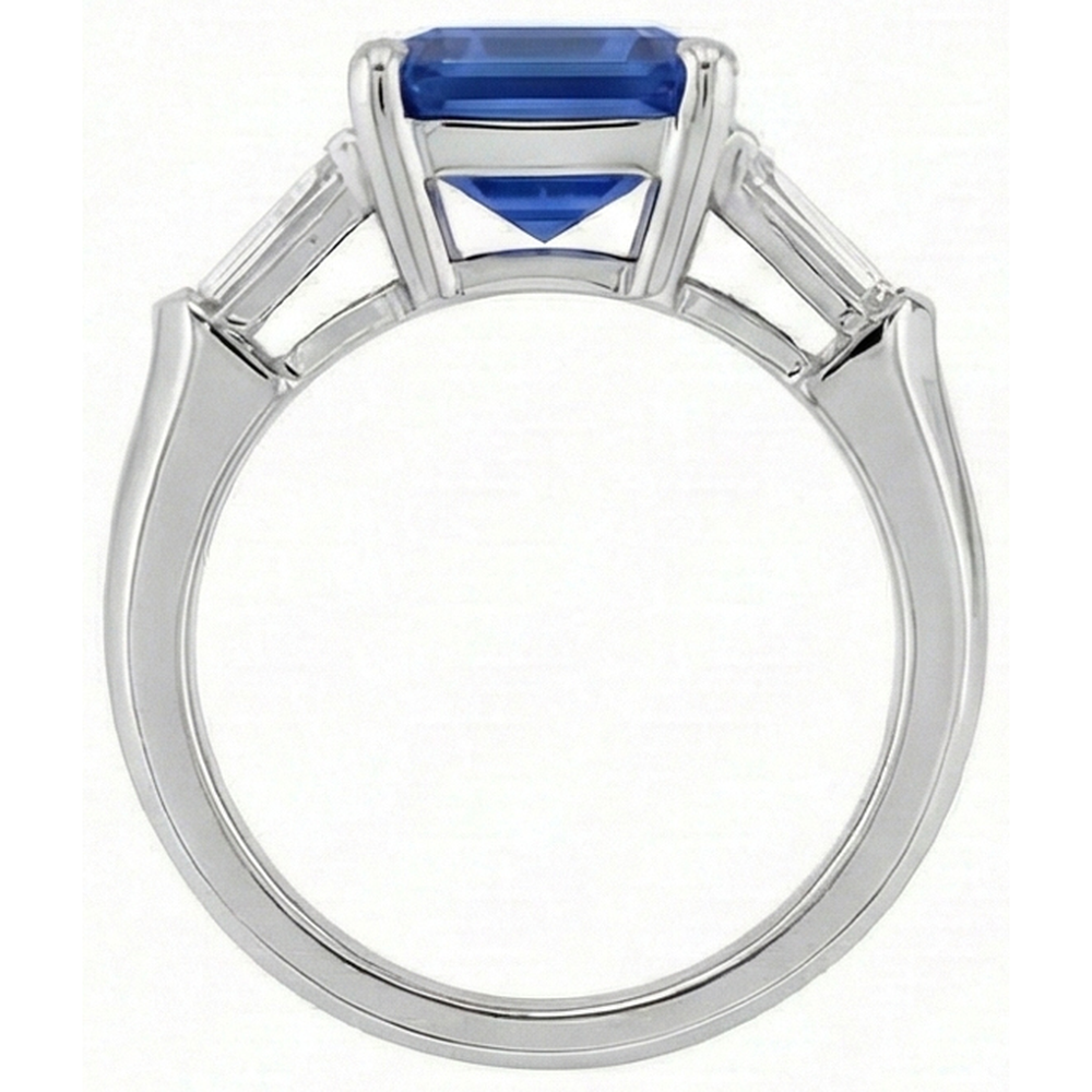 echter baguette diamant 6Karat ring Profilansicht
