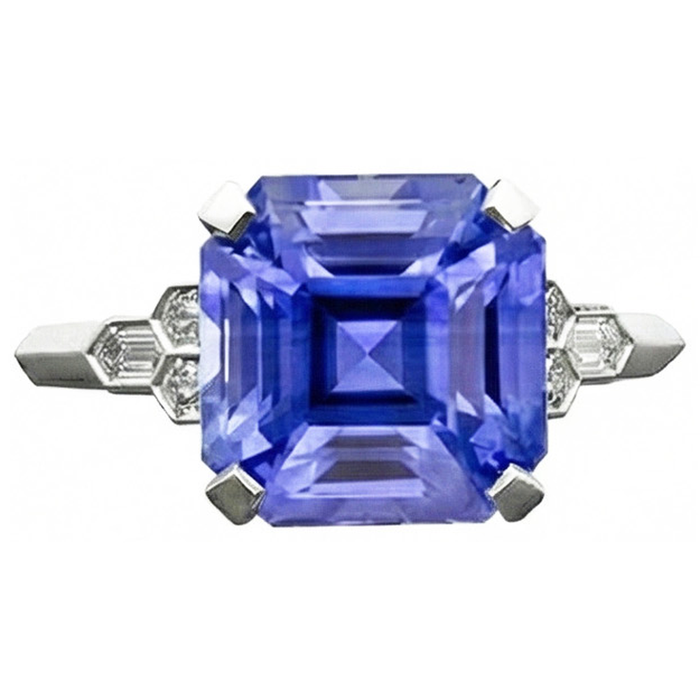 echter baguette diamant 6.50Karat ring Seitenansicht