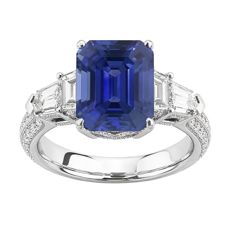 echter baguette diamant 3.50Karat ring Vorderansicht