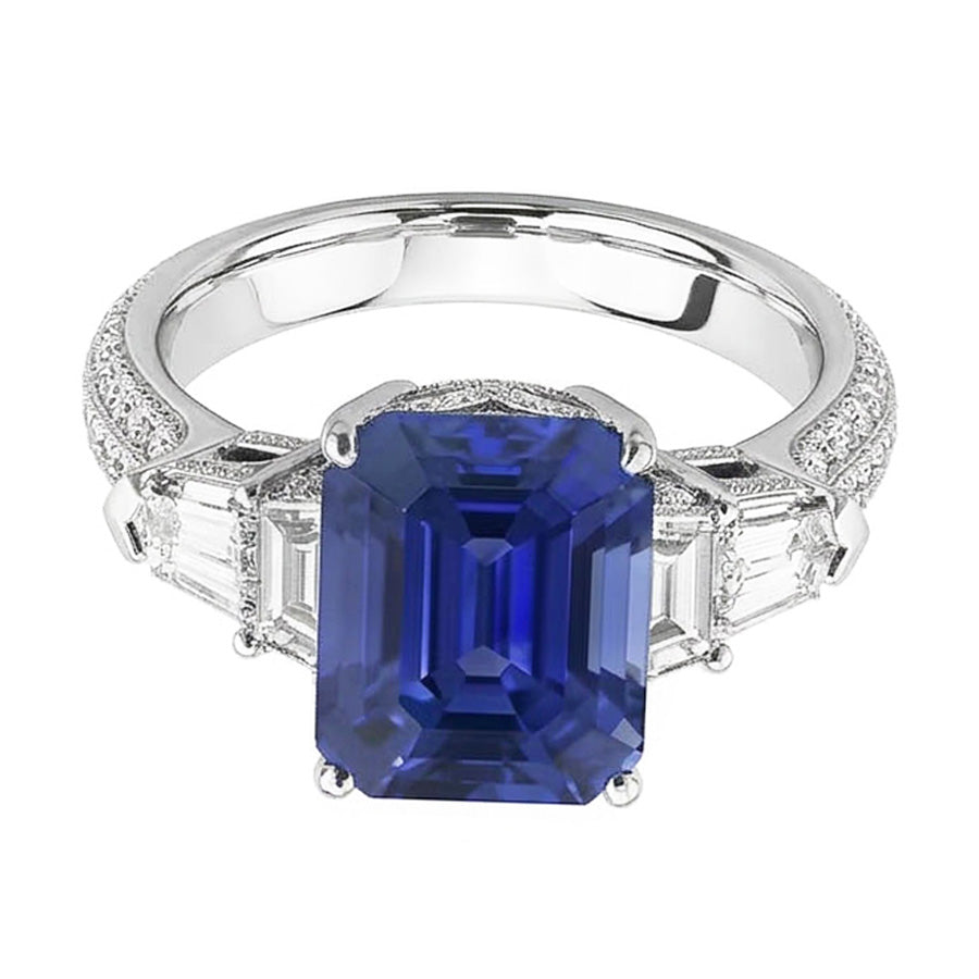 echter baguette diamant 3.50Karat ring Seitenansicht