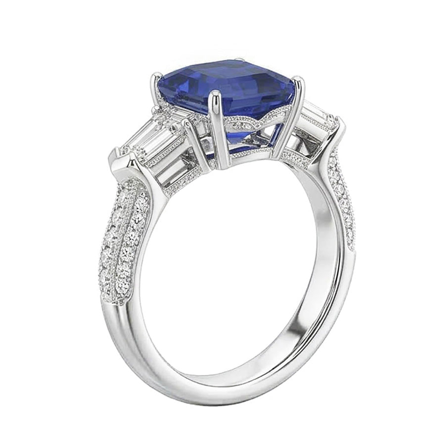 echter baguette diamant 3.50Karat ring Detailansicht