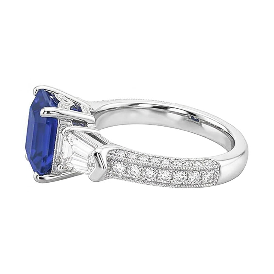 echter baguette diamant 3.50Karat ring Draufsicht