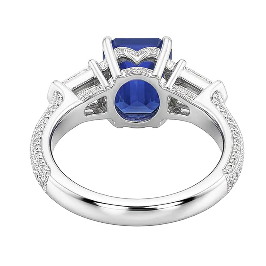 echter baguette diamant 3.50Karat ring Profilansicht