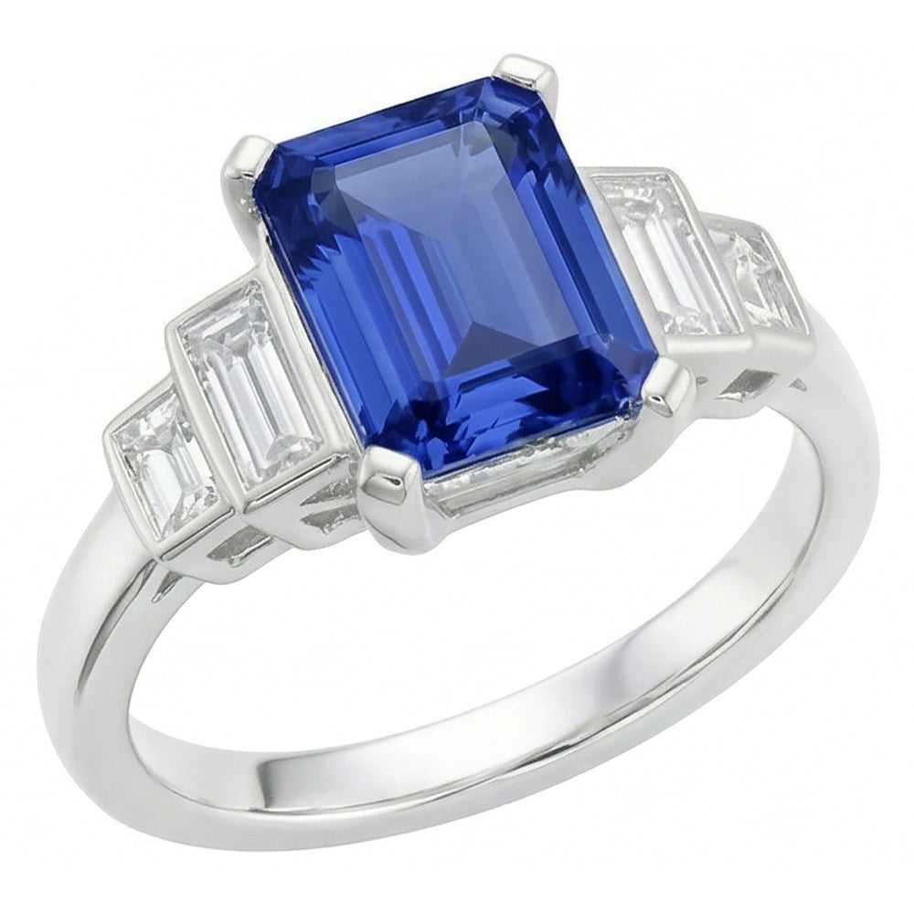 echter asscher diamant 2.50Karat ring Seitenansicht