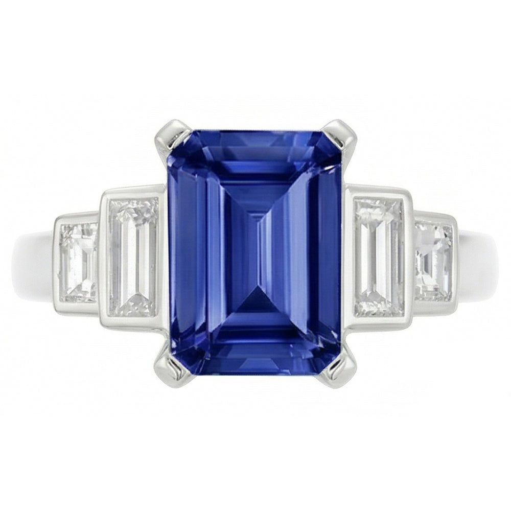 echter asscher diamant 2.50Karat ring Detailansicht