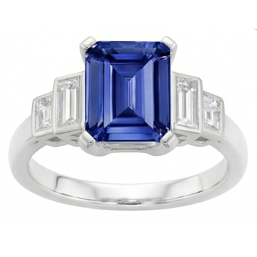 echter asscher diamant 2.50Karat ring Draufsicht