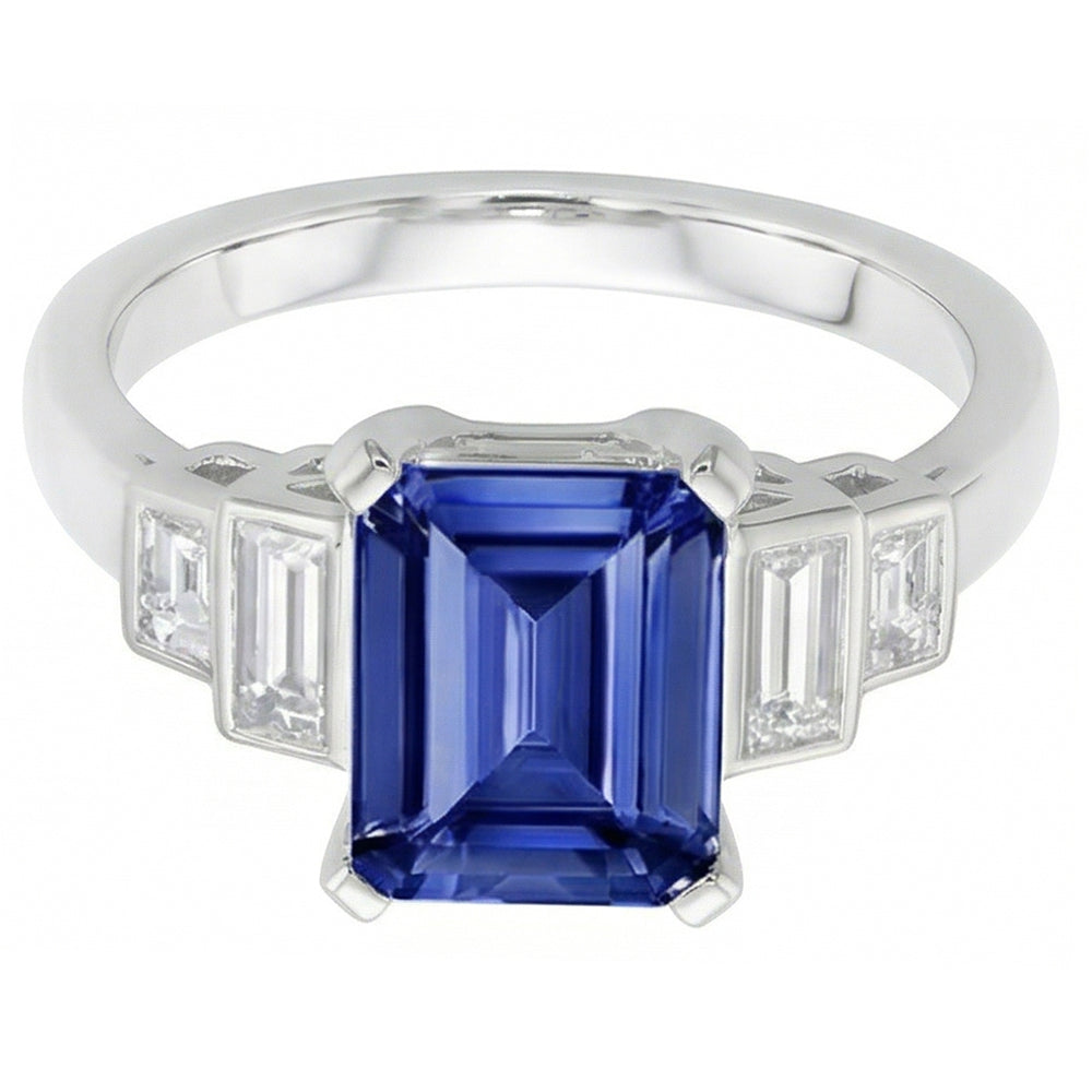 echter asscher diamant 2.50Karat ring Profilansicht