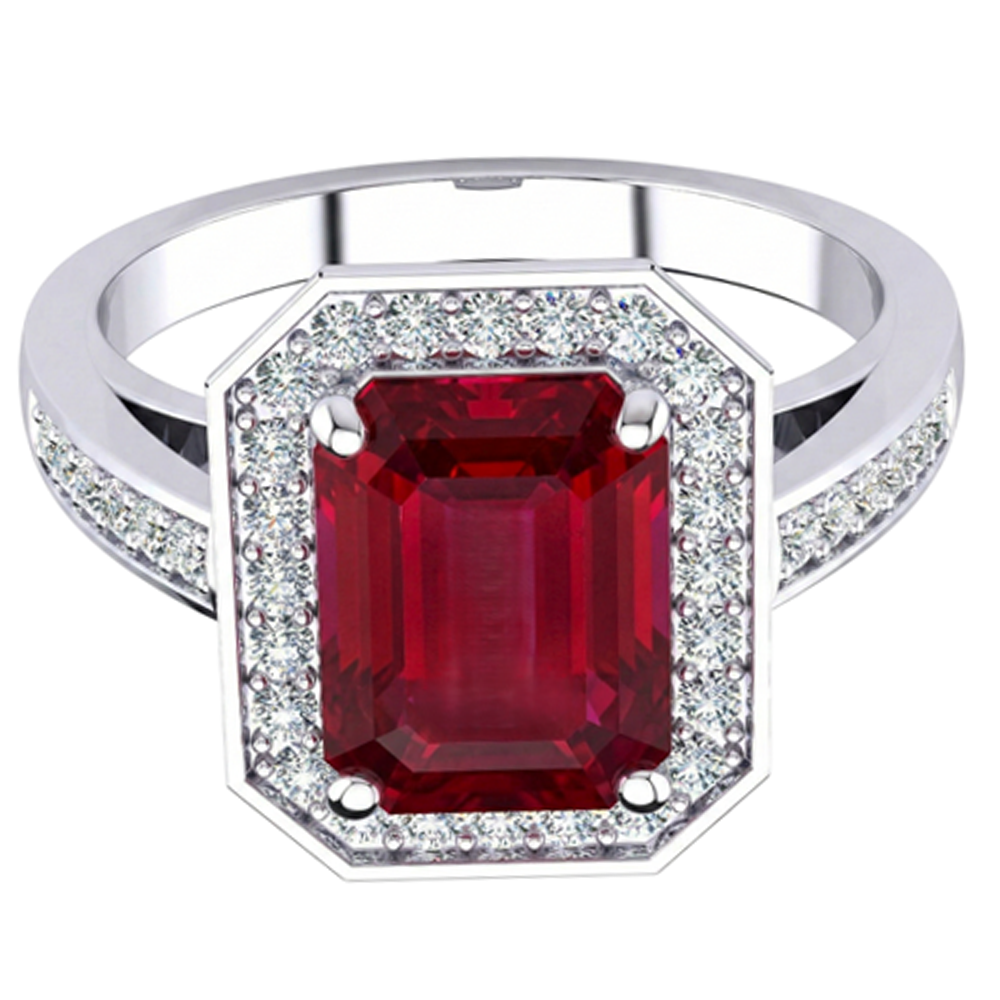 echter round rubin 11Karat ring Seitenansicht