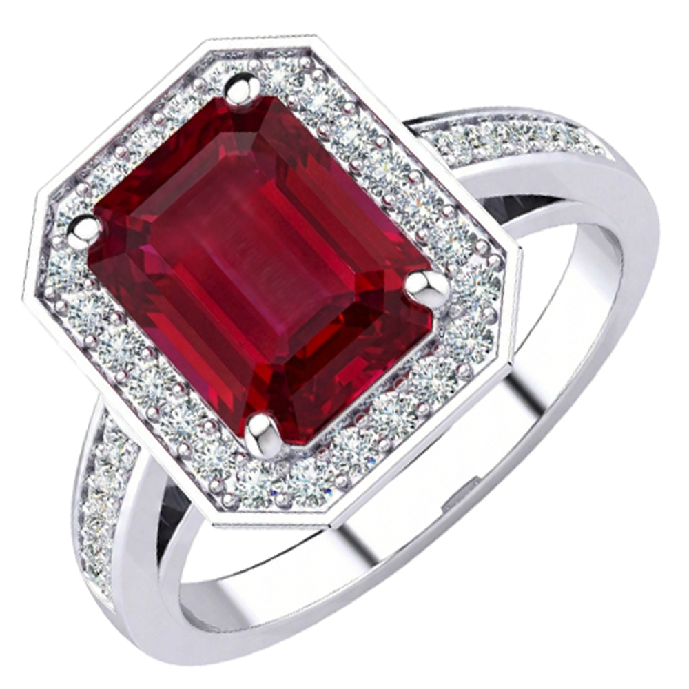 echter round rubin 11Karat ring Detailansicht