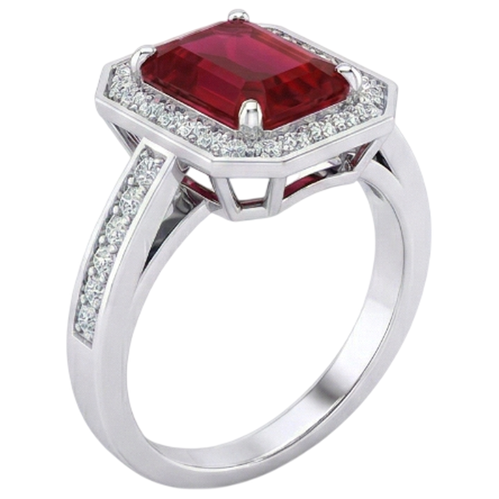echter round rubin 11Karat ring Profilansicht