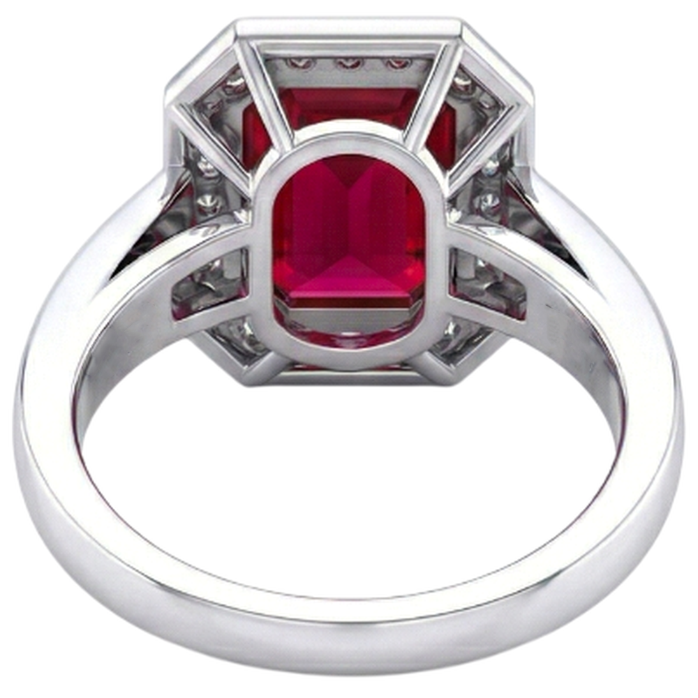 echter round rubin 11Karat ring auf Weiß