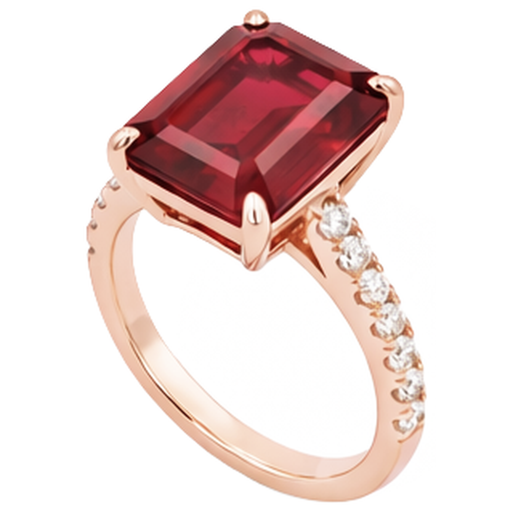 echter round rubin 11.25Karat ring Seitenansicht