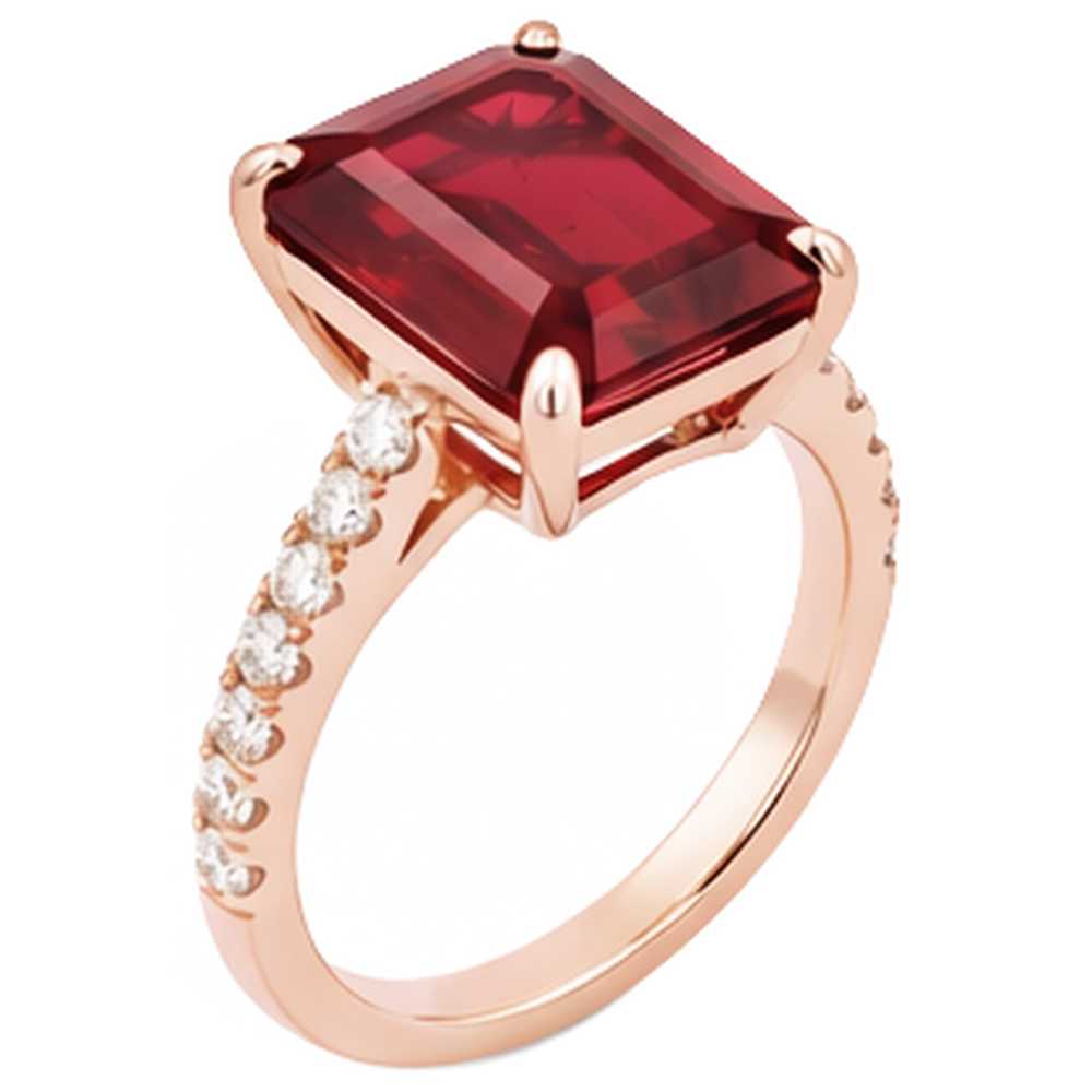 echter round rubin 11.25Karat ring Detailansicht