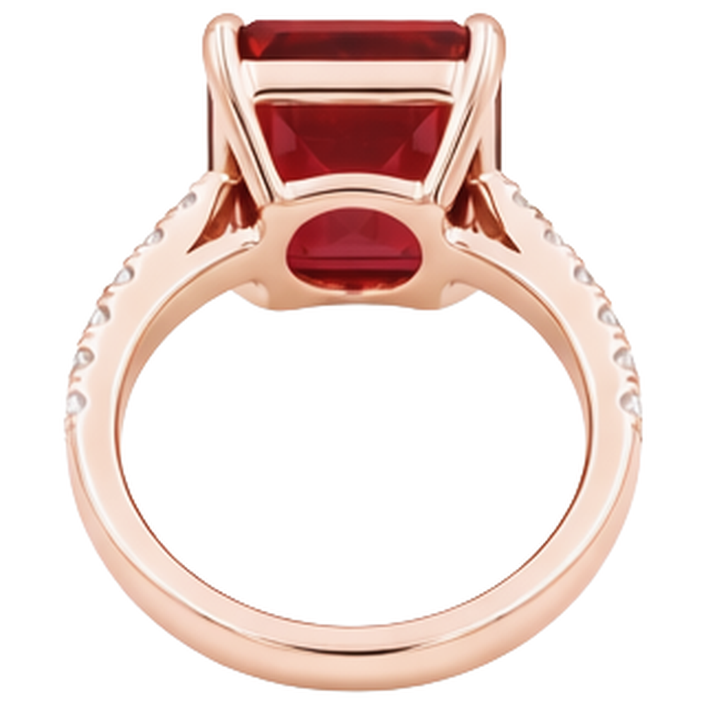 echter round rubin 11.25Karat ring Profilansicht