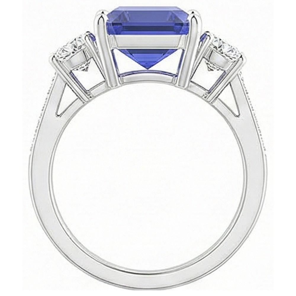 echter round diamant 5Karat ring auf Weiß