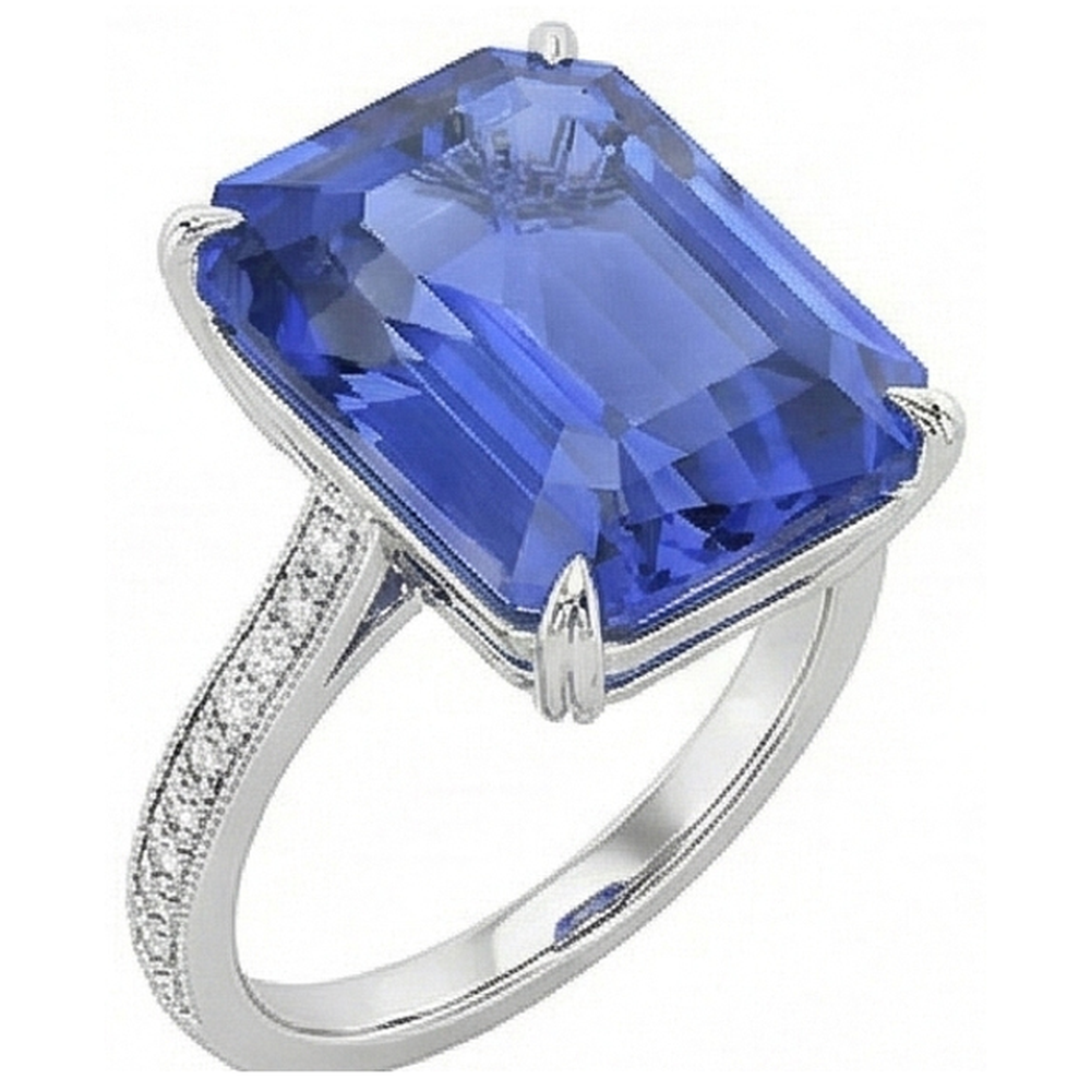echter round diamant 5Karat ring Seitenansicht