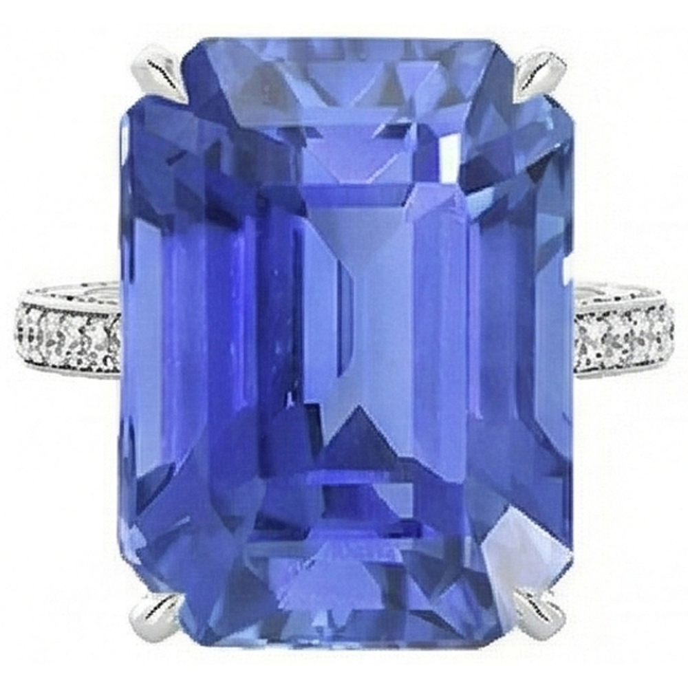 echter round diamant 5Karat ring Draufsicht