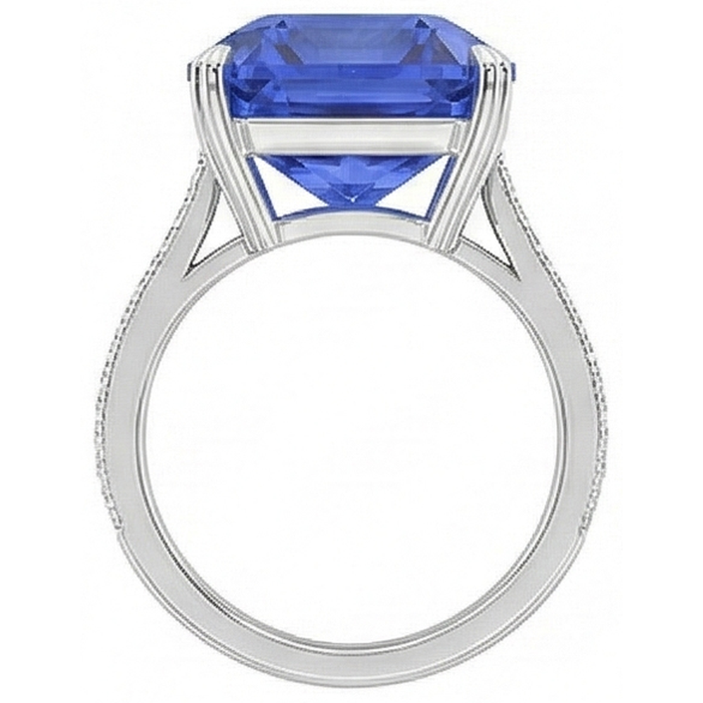 echter round diamant 5Karat ring Profilansicht