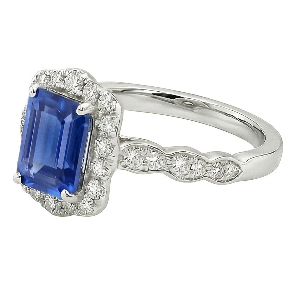 echter baguette diamant 3Karat ring Draufsicht