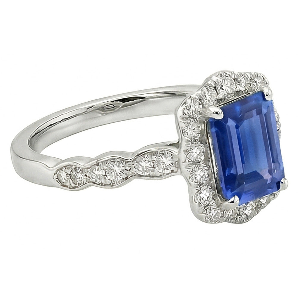 echter baguette diamant 3Karat ring Profilansicht