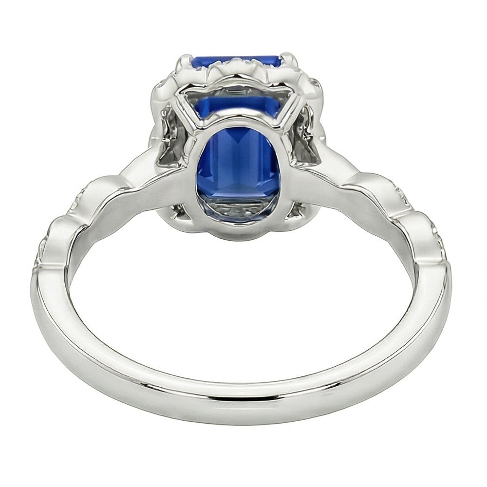 echter baguette diamant 3Karat ring auf Weiß