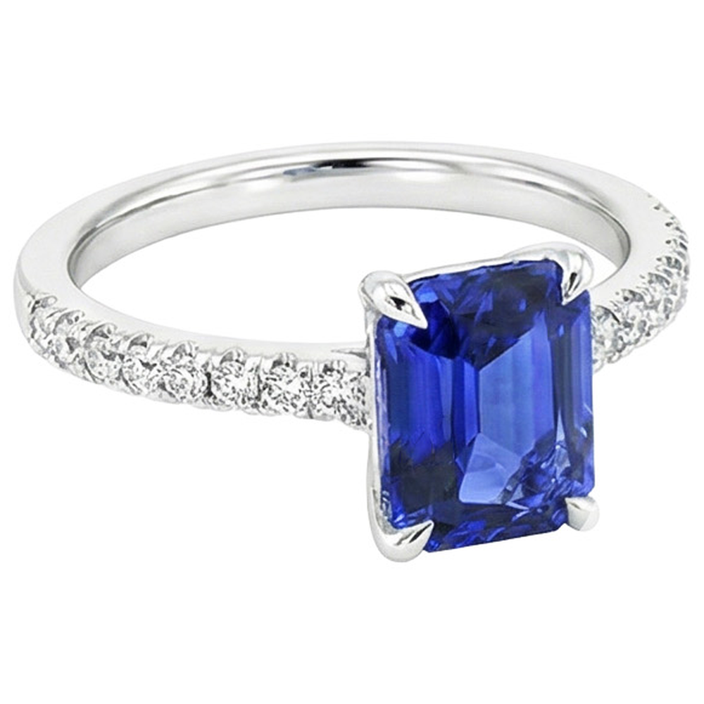 echter round diamant 4Karat ring Profilansicht