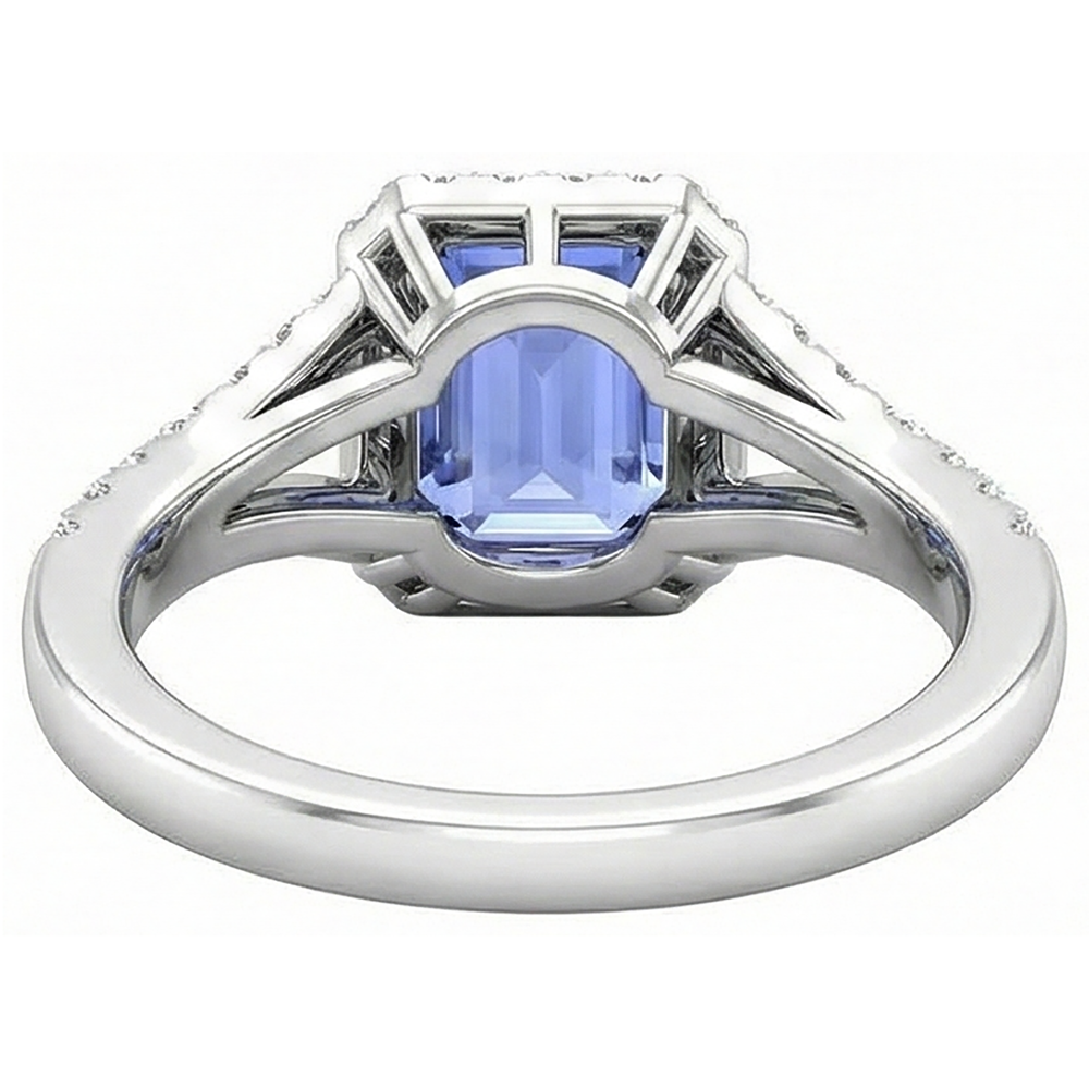 echter round tansanit 4.10Karat ring auf Weiß