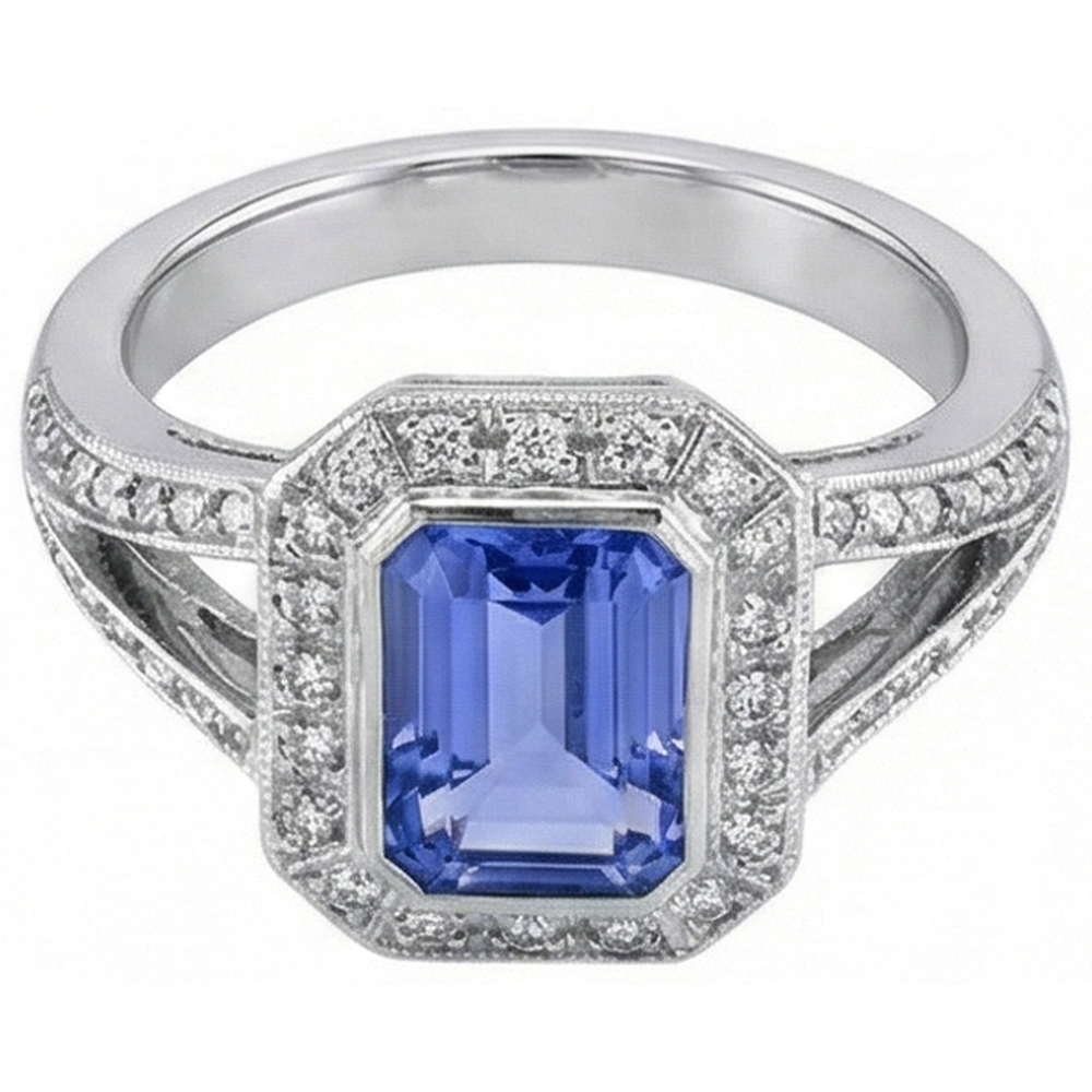 Smaragd Tansanit Diamanten 5,36 Karat Fancy Ring Neu