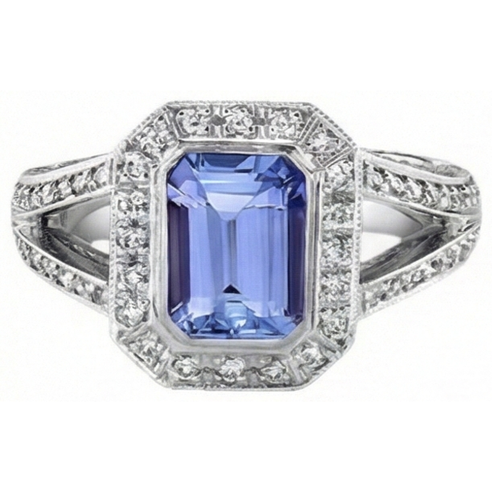 Smaragd Tansanit Diamanten 5,36 Karat Fancy Ring Neu