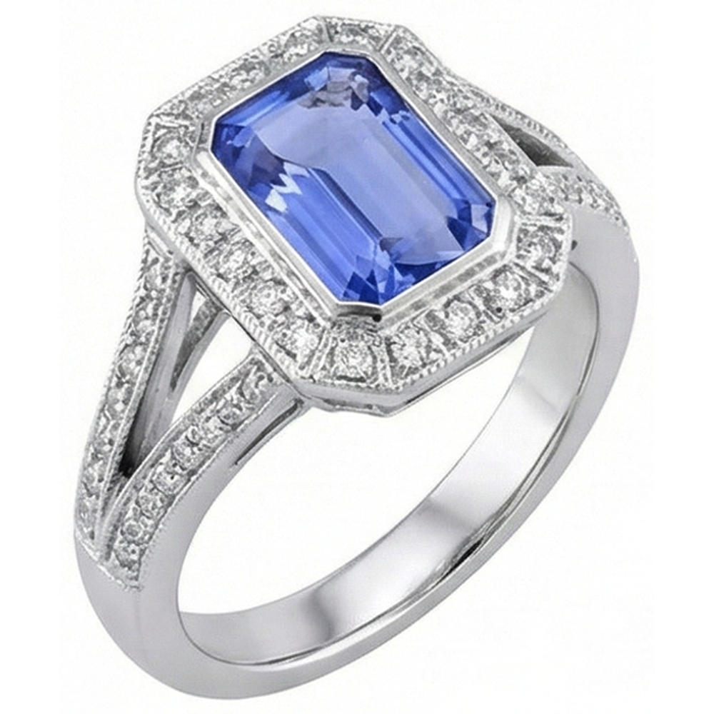Smaragd Tansanit Diamanten 5,36 Karat Fancy Ring Neu