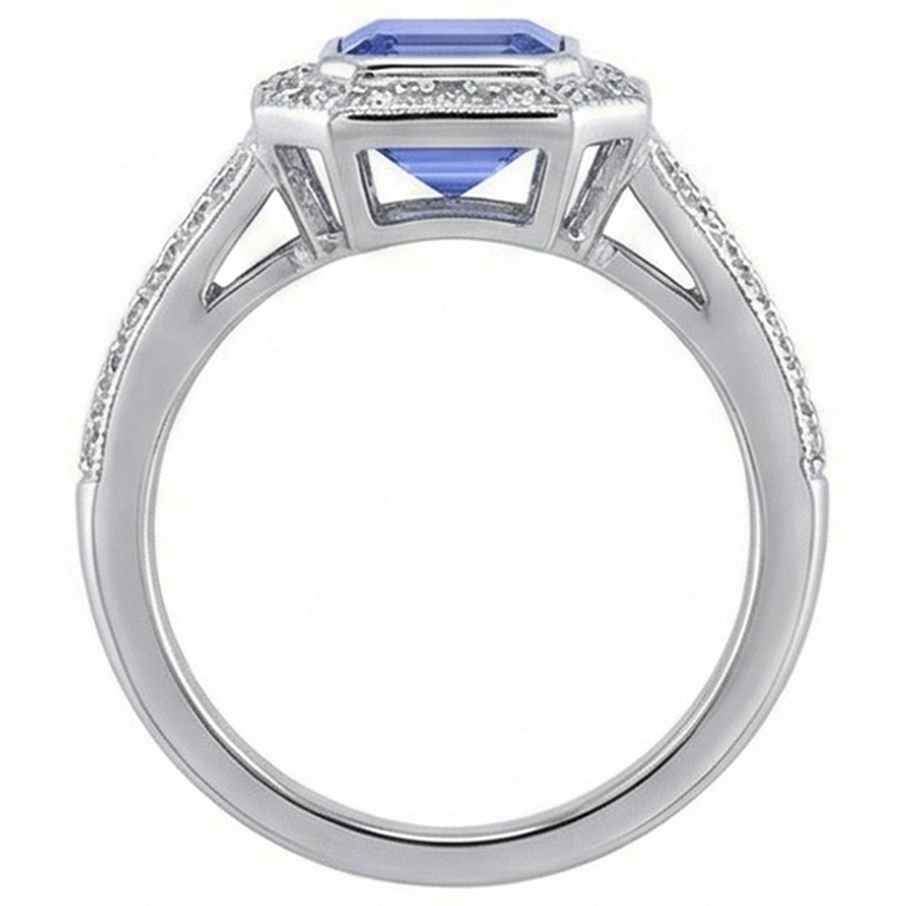 Smaragd Tansanit Diamanten 5,36 Karat Fancy Ring Neu