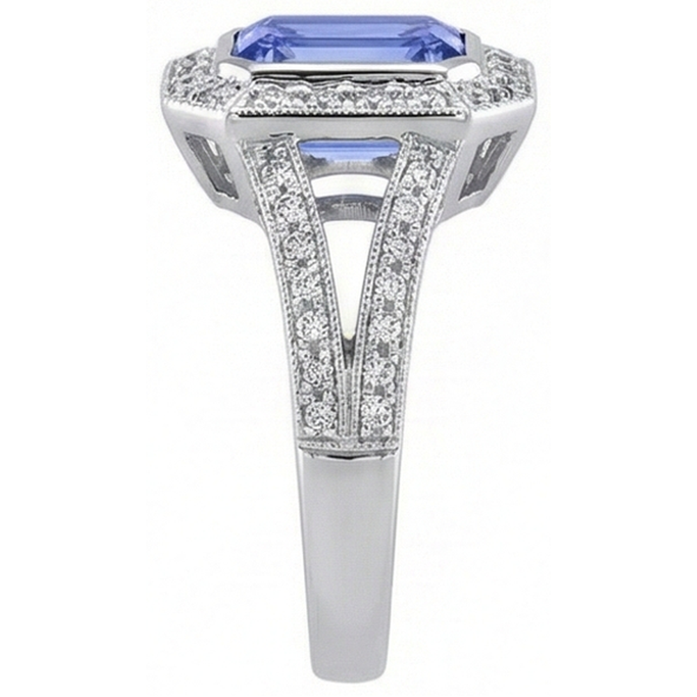 Smaragd Tansanit Diamanten 5,36 Karat Fancy Ring Neu